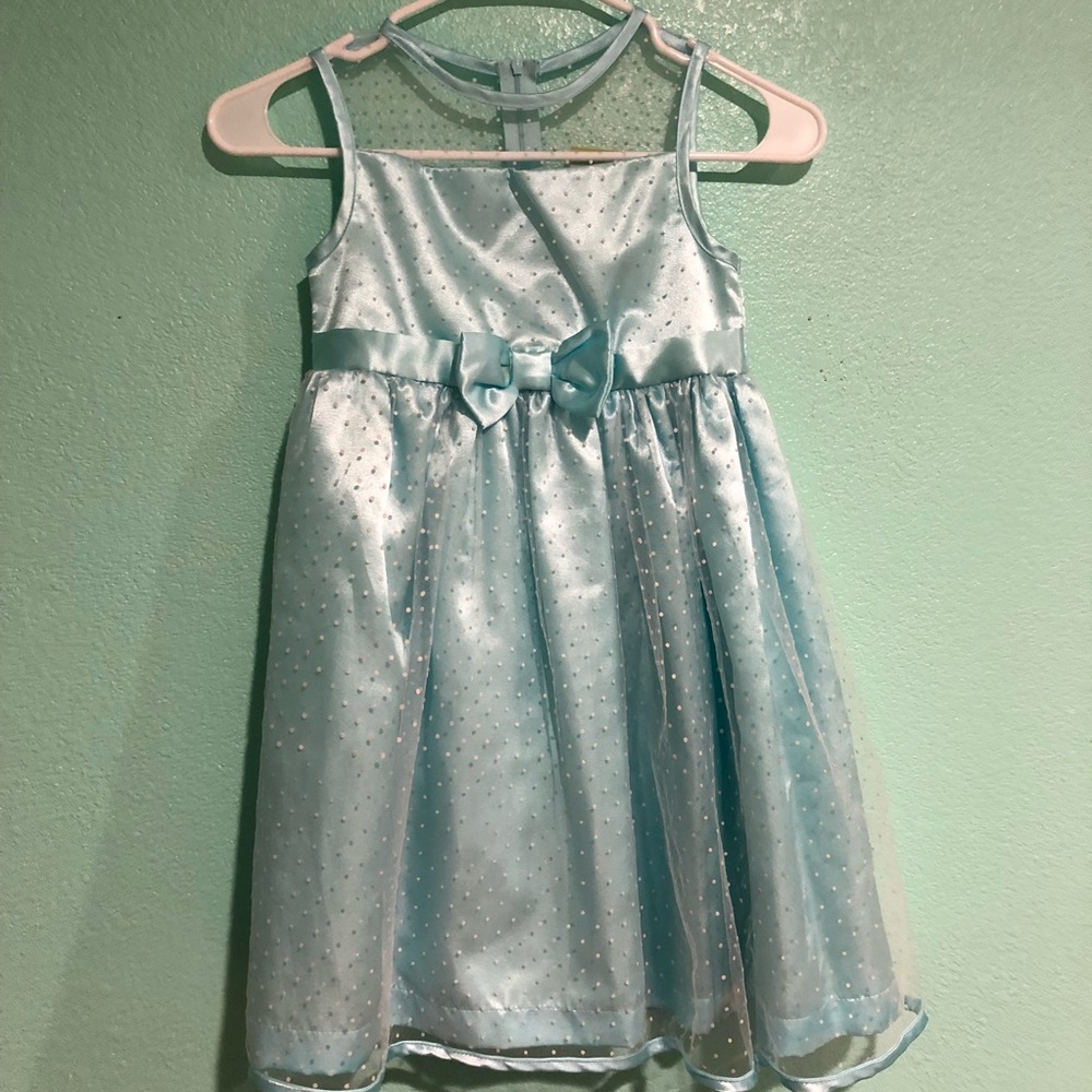 KIDS Blue and White Polka Dot Princess Dress
